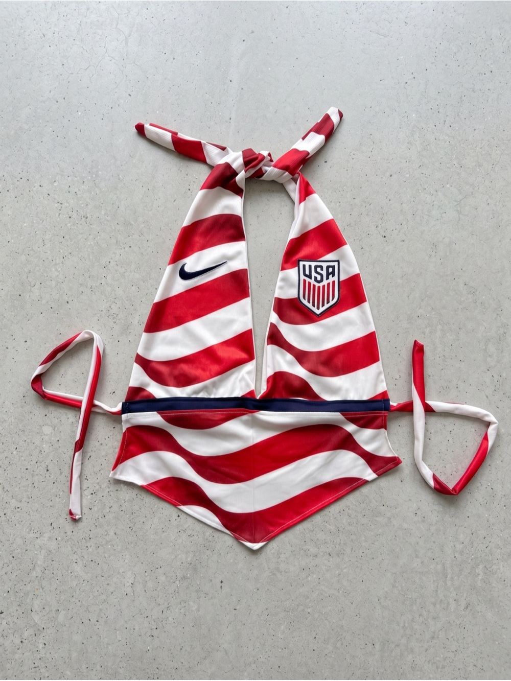USA Home Jersey 2026 Upcycled Reworked Halter Top